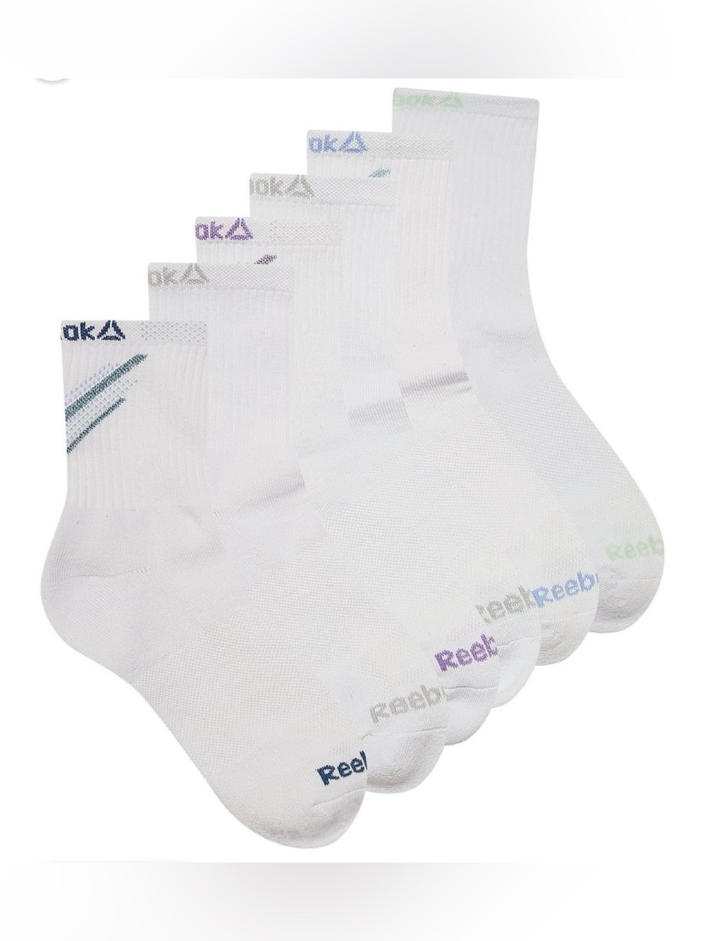 Reebok Tech Comfort Targeted Cushion Mid-Crew Socks 6-Pack